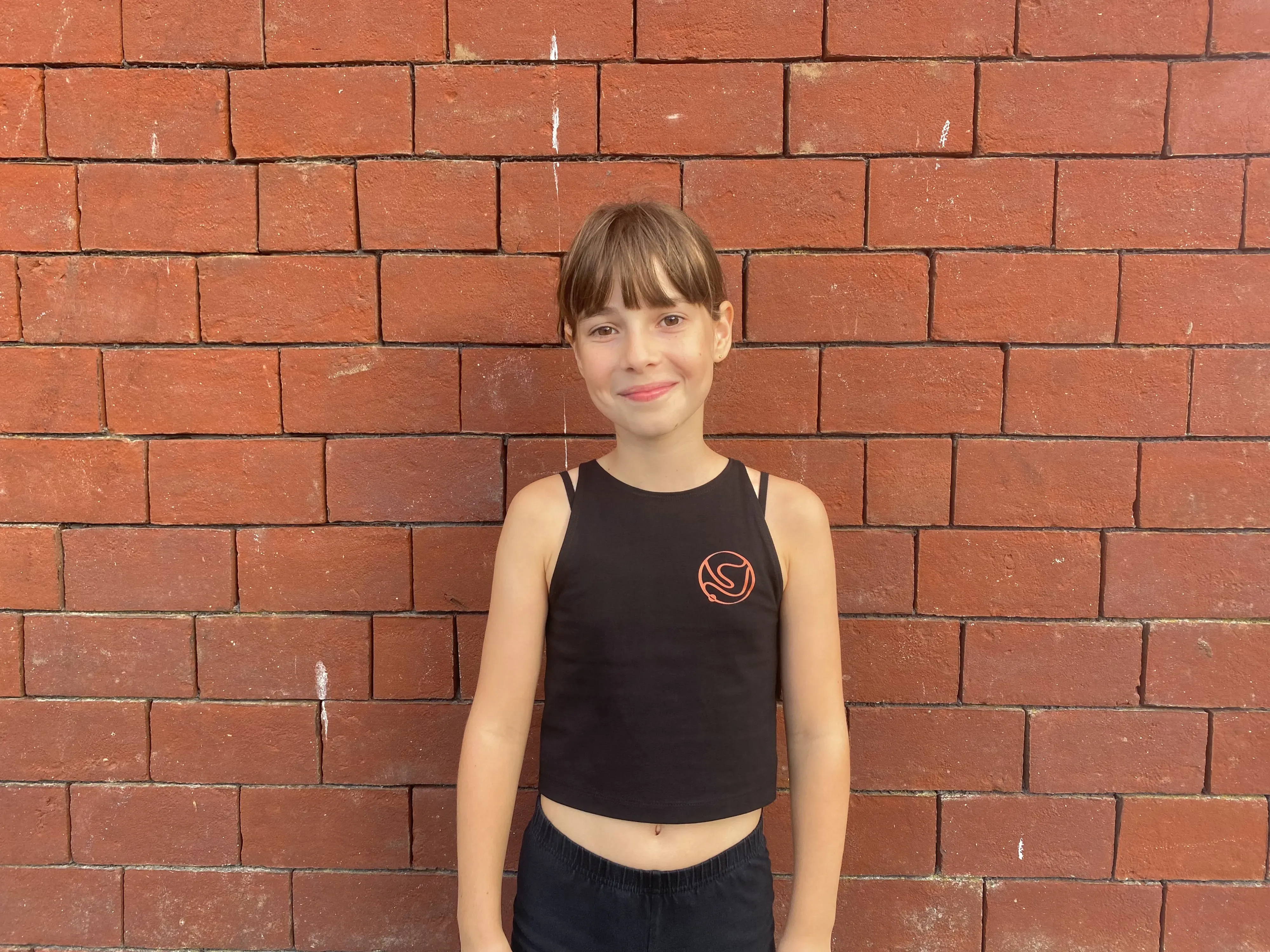 Crop top kids zwart